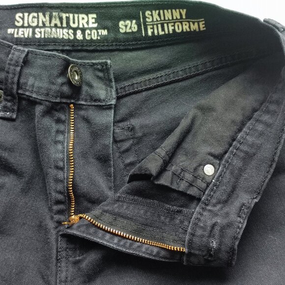 Signature by Levi Strauss S26 jeans men's size W32/L34 black skinny - Picture 10 of 15